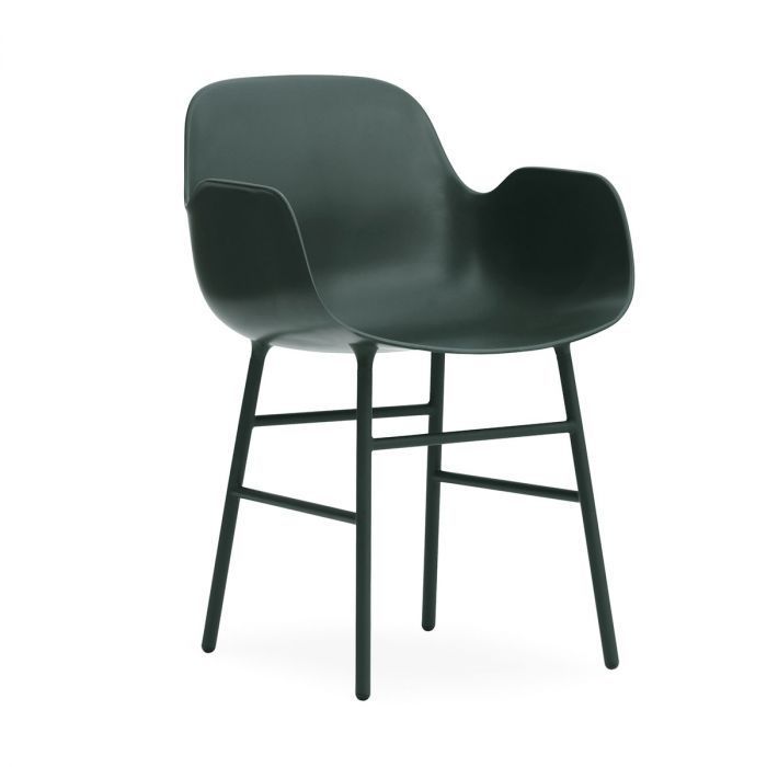 Lot de 4 Form Armchair acier - Vert Foncé (Outlet)