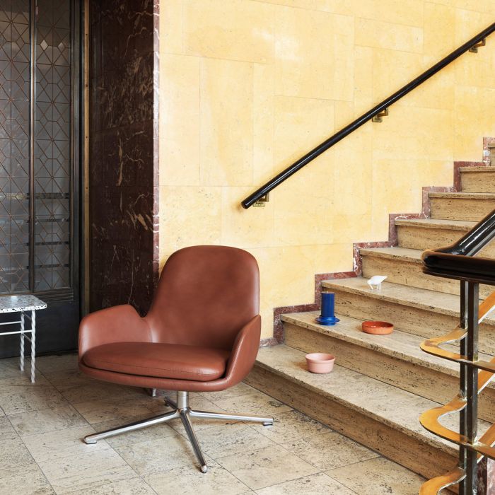 Lounge chair Era low swivel cuir
