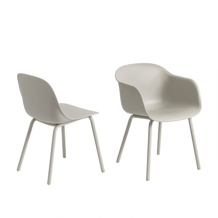 Lot de 4 Chaises Fiber Outdoor - Gris (Outlet)