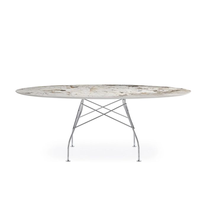 Table Glossy marble ovale