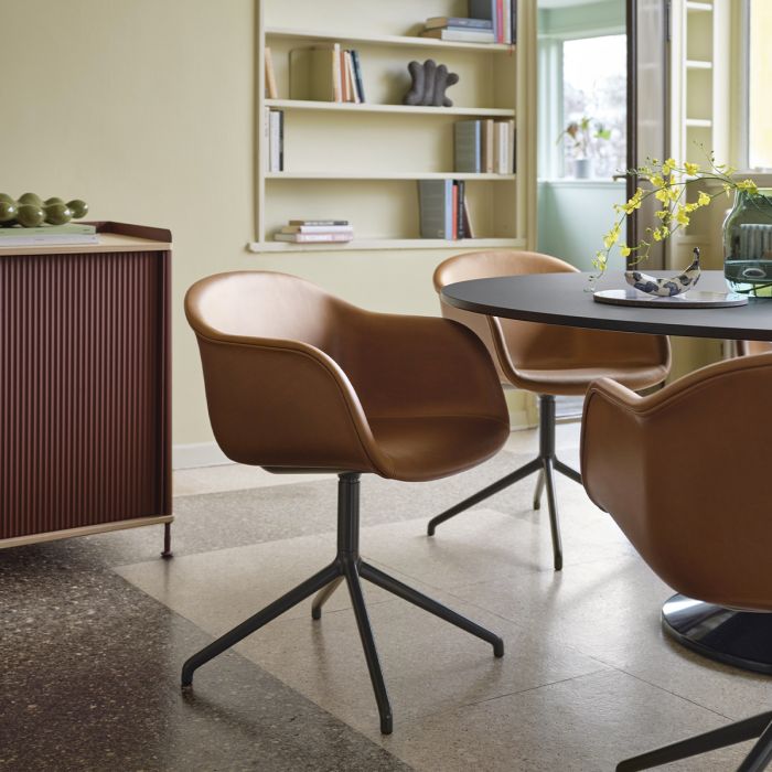 Fauteuil Fiber Base Pivot - Cuir