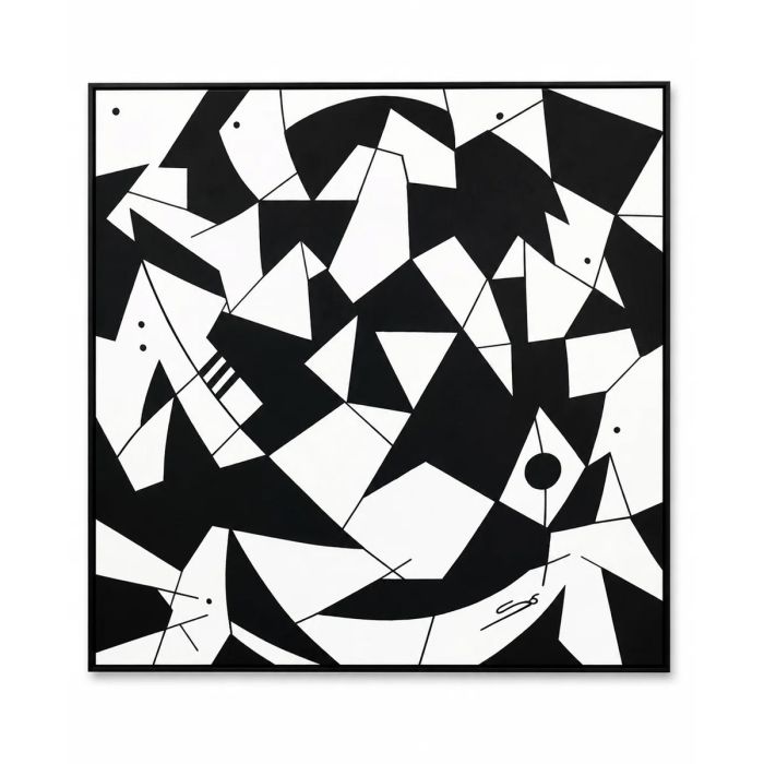 Tableau Abstract Chakra Noir - 100x100 cm