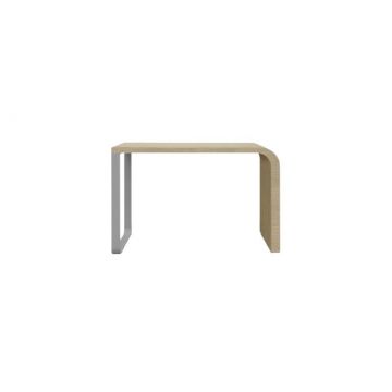 Table haute Brunch 140 cm - Chêne blanchi / Chrome mat (Outlet)