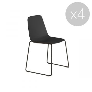 Chaise Maarten Plastic base luge Quickship - Lot de 4