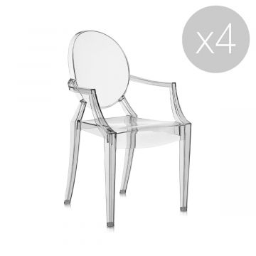 Fauteuils Louis Ghost - Lot de 4