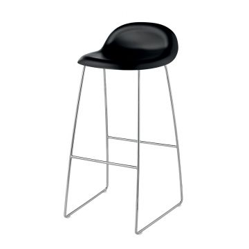 Gubi tabouret 3D pieds chromés noir
