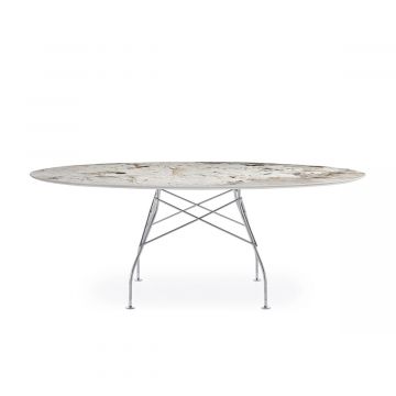 Table Glossy marble ovale
